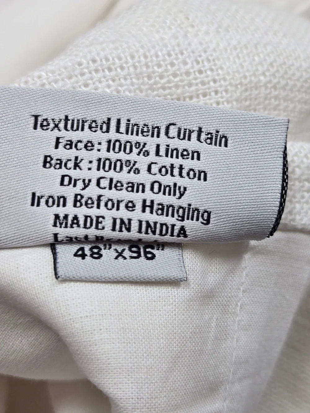 QUINCE Set Of 2 48x96 Heavyweight European Linen Curtains White 0084